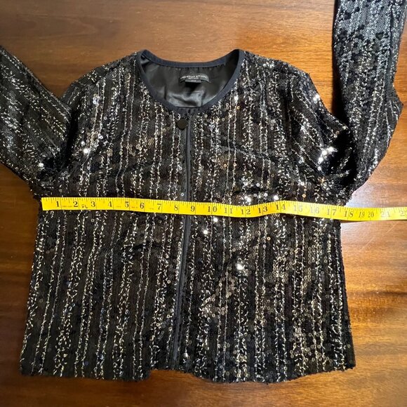 Christian Siriano Sequins Occasion Event NYE Bling Zip Jacket Party Medium - Picture 6 of 14